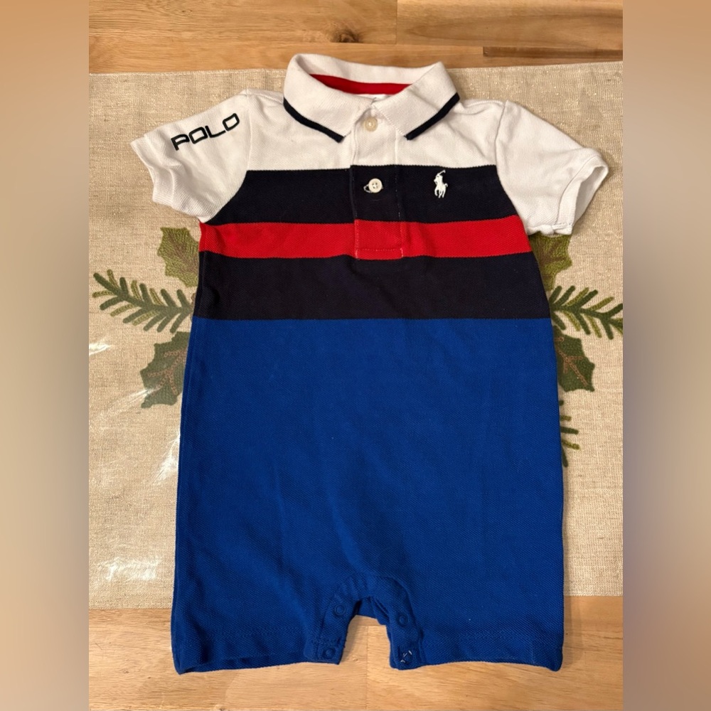 Polo by Ralph Lauren Kids One Piece - Red, Blue, White